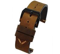 Max 20mm Watch Straps for Men and Women, Leather Replacement Strap Compatible for Traditional & Samsung Galaxy Watch 3 41mm, Galaxy Watch 42mm, Huawei Watch 2/Pro, Garmin Vivoactive 3, Tan