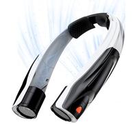 Max 21 mph Powerful Cooling Airflow Neck Fan: 6 Speeds 6000mAh 8-20H Runtime 360° Airflow Coverage for Full Neck & Face Cooling - Hands-Free Wearable Fan for Outdoor Travel Hiking Hot Flashes -Black