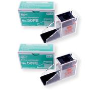 Max 50-FE Pack of 2 Staple Cartridges for EH-50F Flat-Clinch Electric Stapler, 5000 Staples per Box; Flat-Clinch, Chisel Point Staples in a Snap-in Cartridge