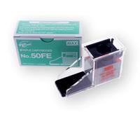 Max 50-FE Staple Cartridge for EH-50F Flat-Clinch Electric Stapler, Box of 5000; Flat-Clinch, Chisel Point Staples in a Snap-in Cartridge