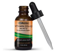MAX ABSORPTION, Vitamin D3 + K2 (MK-7) Liquid Drops with MCT Oil, Helps Support Strong Bones and Healthy Heart