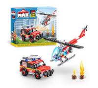 MAX Adventure Fire Rescue Playset (245 pieces) Building Bricks Toys For Kids 5+ Create Vehicles and More Unbox Discover, Major Brand Compatible