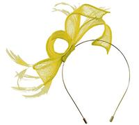 Max and Ellie Sinamay Fascinator in Yellow, size: One Size