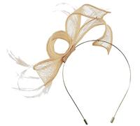 Max and Ellie Sinamay Fascinator - Pale Gold, One Size