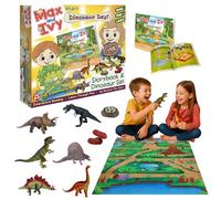 Max and Ivy enjoy Dinosaur Day - Storybook & Dinosaur Playset - Read, Play & Learn - Gift for Kids Ages 3 to 7 - Includes Storybook, 6 Dinosaur Figures, Fossils, Eggs & Playmat