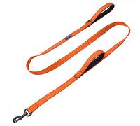Max and Neo Double Handle Traffic Dog Leash Reflective - We Donate a Leash to a Dog Rescue for Every Leash Sold (Orange, 6 FT)