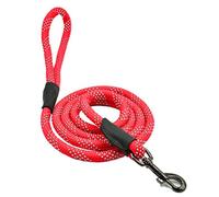 Max and Neo Rope Leash Reflective 6 Foot - We Donate a Leash to a Dog Rescue for Every Leash Sold (6 FT x 1/2", RED)
