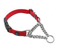 Max and Neo Stainless Steel Chain Martingale Collar - We Donate a Collar to a Dog Rescue for Every Collar Sold (Medium, RED)