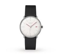 Junghans 27/4009.02 Unisex Max Bill Automatic Leather Strap Watch, Black/White