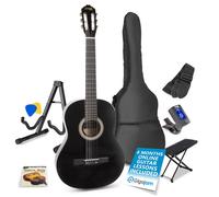 Max Black Classic Acoustic Guitar Starter Kit with Stand & Accessories