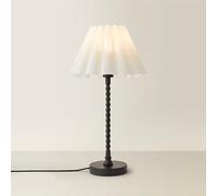 ValueLights | Maeve White Scallop Pleated Tapered Shade Matte Black Bobbin Bobble Table Lamp | Table Lamps, Home Décor & Improvement Essential