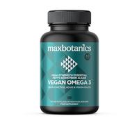 Max Botanics Vegan Omega 3 Algae Oil (Algal Oil) Capsules DHA 300mg + EPA 150mg - Plant Based Fish Oil Alternative Supports Brain, Heart & Vision - Non GMO UK Made GMP 60 Vegan Capsules 1 Month Supply