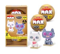 Max Build More Premium Bricks Fuggler Alley Cats Collection (2 PACK) Cheezee by ZURU, Plastic Building Brick Capsules for Teens and Adults, Collectible Cat Builds for Display and Creative Play