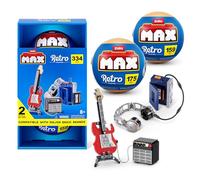Max Build More Premium Retro Series 2 2 Pack (Walkman & Guitar and Amp) by ZURU - Novelty Unboxing Toy & Building Brick Collectible Minis with up to 188 Pieces