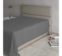 MAX COLOR Top Sheet, 100% Cotton, Plain, Dark Grey, Queen Size 180 x 300 cm