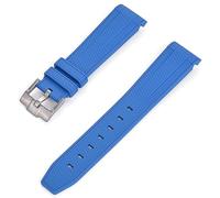 Max Compatible with MoonSwatch Watch Strap Curved FKM Rubber 20mm Replacement Band Not Silicone (Blue)