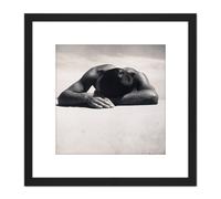 Max Dupain Sunbaker 8X8 Inch Square Wooden Framed Wall Art Print Picture with Mount Artery8 Black One Size