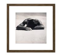 Max Dupain Sunbaker 8X8 Inch Square Wooden Framed Wall Art Print Picture with Mount Artery8 Brown One Size
