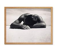 Max Dupain Sunbaker Beach Man Black White Art Print Framed Poster Wall Decor 12x16 inch