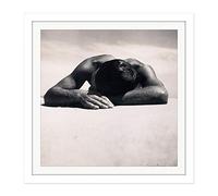 Max Dupain Sunbaker Square Wooden Framed Wall Art Print Picture 16X16 Inch