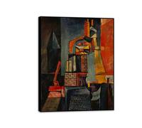 Max Ernst Poster Towers Reproductions of Famous Paintings Surrealism Wall Art Canvas Max Ernst Wall Decor for Living Room Gifts80x60cm(32x24in) Black Framed