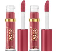 Max Factor 2000 Calorie Lip Glaze Berry Sorbet, Full Shine Lip Gloss, Nourishing with Hyaluronic Acid & Squalane, Instant Plump, Non-Sticky, Vanilla-Milk Scent, Fuller Looking Lips (Pack of 2)