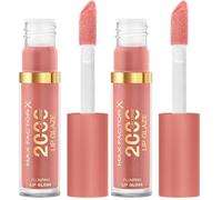 Max Factor 2000 Calorie Lip Glaze Pink Fizz, Full Shine Lip Gloss, Nourishing with Hyaluronic Acid & Squalane, Instant Plump, Non-Sticky, Vanilla-Milk Scent, Fuller Looking Lips (Pack of 2)