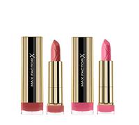 Max Factor Colour Elixir Lipstick with Vitamin E, Shades Nude Rose 015 + English Rose 090 (Pack of 2)