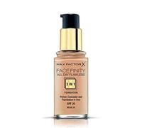 Max Factor Facefinity 3-in-1 All Day Flawless Liquid Foundation, SPF 20 - 55 Beige (Packaging May Vary)