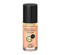 Max Factor Facefinity All Day Flawless 3 in 1 Liquid Foundation, Lightweight Oil Free Formula with SPF 20, 075 Golden, 30 ml, packaging may vary