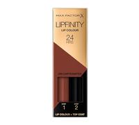 Max Factor Lipfinity Caffeinated, Long-Lasting, Two Step Lipstick, Vibrant Colour, Hydrating, Lasts 24 Hrs, Matte Lip Colour With Glossy Top Coat, 4.2g