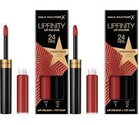 Max Factor Lipfinity Starstruck, Long-Lasting, Two Step Lipstick, Vibrant Colour, Hydrating, Lasts 24 Hrs, Matte Lip Colour With Glossy Top Coat, 4.2g (Pack of 2)