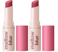 Max Factor Mellow Blur Lipstick, 20 Raspberry Rush, Lipstick, Soft-Blurring, Instant Blur, Pillow-Soft Lips, Buildable, Soft-Matte Pigment, 3.5g (Pack of 2)