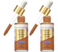 Max Factor Miracle Pure Skin Reset Serum Foundation 85-90 Medium to Deep, 2-in-1 Serum Formula, Healthy Looking Skin, Medium Coverage, Satin Matte Finish, 2% Niacinamide, Dermatologically Tested