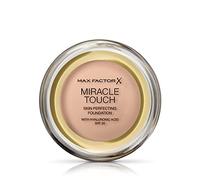 Max Factor Miracle Touch Perfecting Foundation, 40 Creamy Ivory, Full Coverage, Lightweight and Moisturising Effect with Hyaluronic Acid and SPF 30 Formula, 11.5 g