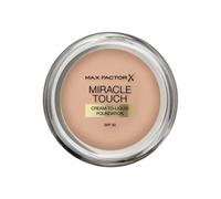 Max Factor Miracle Touch Perfecting Foundation, Warm Almond, Full Coverage, Lightweight and Moisturising Effect with Hyaluronic Acid and SPF 30 Formula, 11.5 g