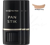 MAX FACTOR Pan Stik Full Coverage Foundation Stick - 96 Bisque Ivory PACK OF 3