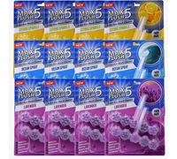 Max Flush 5 Toilet Rim Block Cleaner Mixed Set of 12 (Twin Pack)