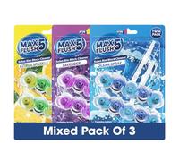 Max Flush 5 Toilet Rim Block Cleaner Mixed Set of 3 (Twin Pack)