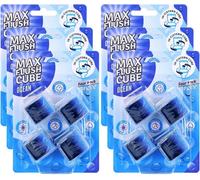 Max Flush Cube Toilet Cleaning Blocks 6 Pack Ocean Scent In Cistern Blue Water Cubes Limescale Protection Foaming Cleaner