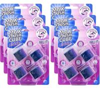 Max Flush Cube Toilet Cleaning Blocks Lavender Fresh 6 Pack In Cistern Coloured Water Blocks Foaming Cleaner Limescale Care