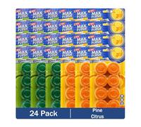 Max Flush In-Cistern Toilet Blocks, 24 Pack, 8 Blocks per Pack, Multiple Fragrances, 50g Each (Pine/Citrus)