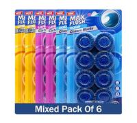 Max Flush In-Cistern Toilet Blocks, 8 Blocks per Pack, 48 x 50g, Multiple Fragrances, 6 Pack (Citrus/Lavender/Ocean)