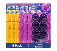 Max Flush In-Cistern Toilet Blocks, 8 Blocks per Pack, 48 x 50g, Multiple Fragrances, 6 Pack (Citrus/Lavender)