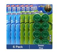Max Flush In-Cistern Toilet Blocks, 8 Blocks per Pack, 48 x 50g, Multiple Fragrances, 6 Pack (Ocean/Pine)