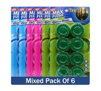 Max Flush In-Cistern Toilet Blocks, 8 Blocks per Pack, 48 x 50g, Multiple Fragrances, 6 Pack (Ocean/Tropical/Pine)