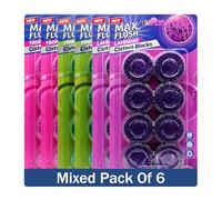 Max Flush In-Cistern Toilet Blocks, 8 Blocks per Pack, 48 x 50g, Multiple Fragrances, 6 Pack (Tropical/Pine/Lavender)