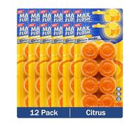 Max Flush In-Cistern Toilet Blocks, 8 Blocks per Pack, 96 x 50g, Multiple Fragrances (Citrus)