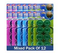Max Flush In-Cistern Toilet Blocks, 8 Blocks per Pack, 96 x 50g, Multiple Fragrances (Lavender/Ocean/Pine)