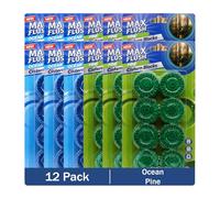 Max Flush In-Cistern Toilet Blocks, 8 Blocks per Pack, 96 x 50g, Multiple Fragrances (Ocean/Pine)